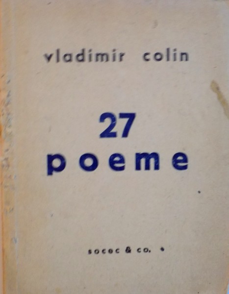 27 POEME de VLADIMIR COLIN, 1947