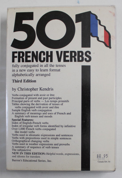 501 FRENCH VERBS by CHRISTOPHER KENDRIS , 1989