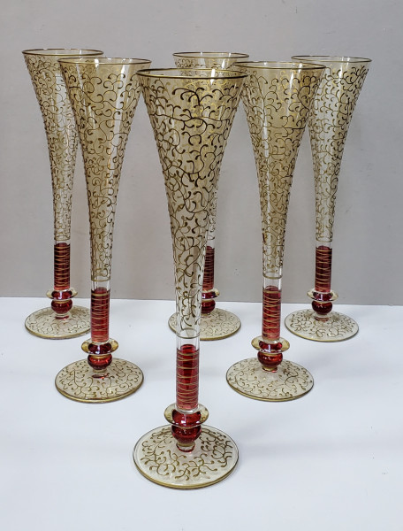 6 pahare pentru sampanie flute