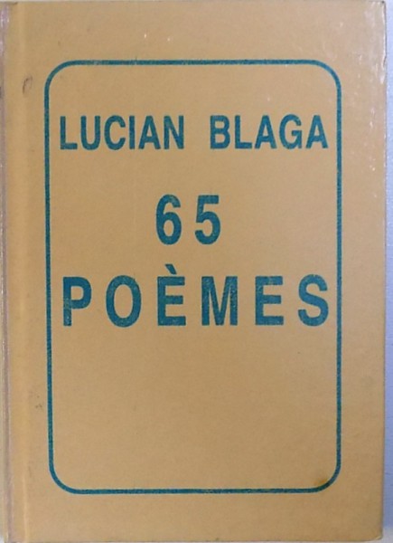 65 POEMES par LUCIAN BLAGA , 1995