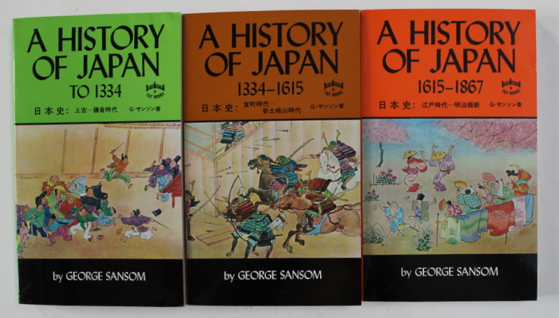 A HISTORY OF JAPAN by GEORGE SANSOM , 3 VOLUMES , 1981