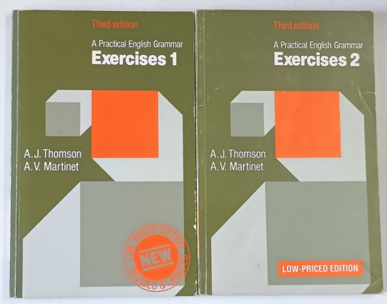 A PRACTICAL ENGLISH GRAMMAR , EXERCISES , VOLUMES I - II , THIRD EDITION by A. J. THOMSON and A. V. MARTINET , 1986