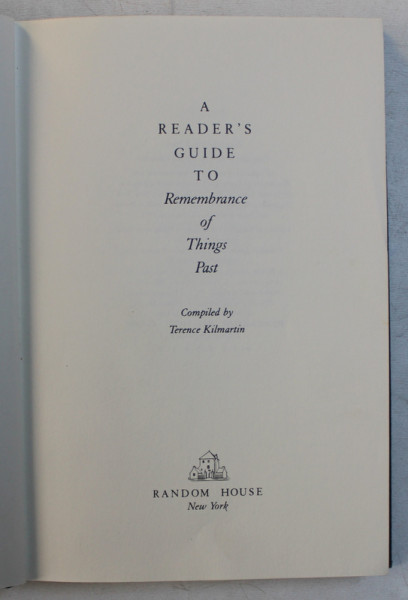 A READER 'S GUIDE TO REMEMBRANCE OF THINGS PAST , compiled by TERENCE KILMARTIN , 1983