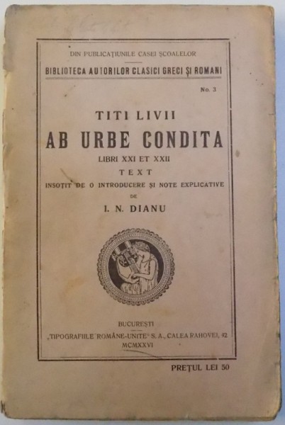 AB URBE CONDITA LIBRI XXI ET XXII de TITI LIVII , 1926