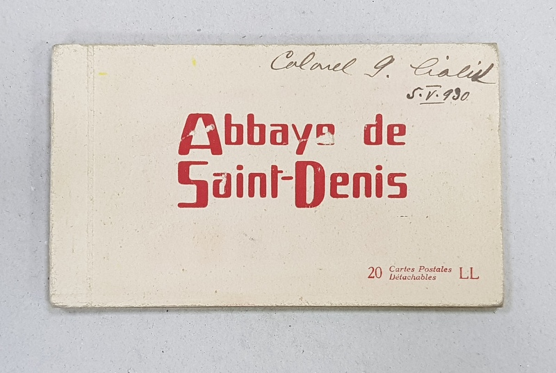 ABBAYE DE SANT - DENIS , MINIALBUM CU 20 DE CARTI POSTALE ILUSTRATE , DETASABILE , MONOCROME , EDITIE INTERBELICA