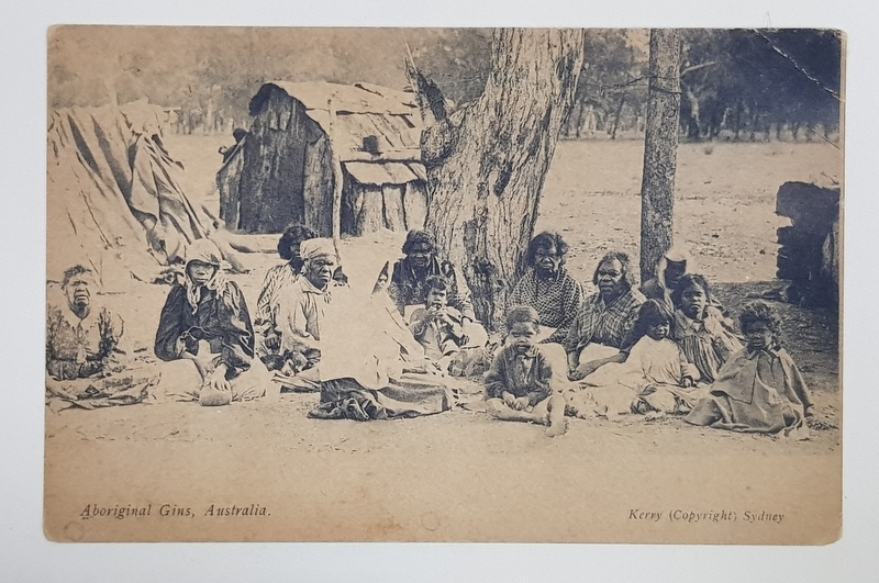 ABORIGENI DIN AUSTRALIA , CARTE POSTALA ILUSTRATA , INCEPUTUL SECOLULUI XX