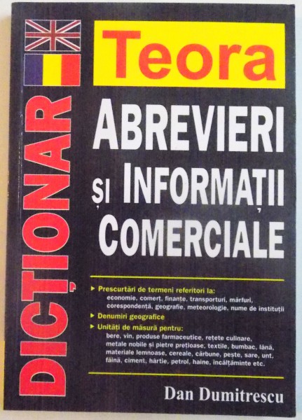 ABREVIERI SI INFORMATII COMERCIALE de DAN DUMITRESCU , 2002 * PREZINTA SUBLINIERI