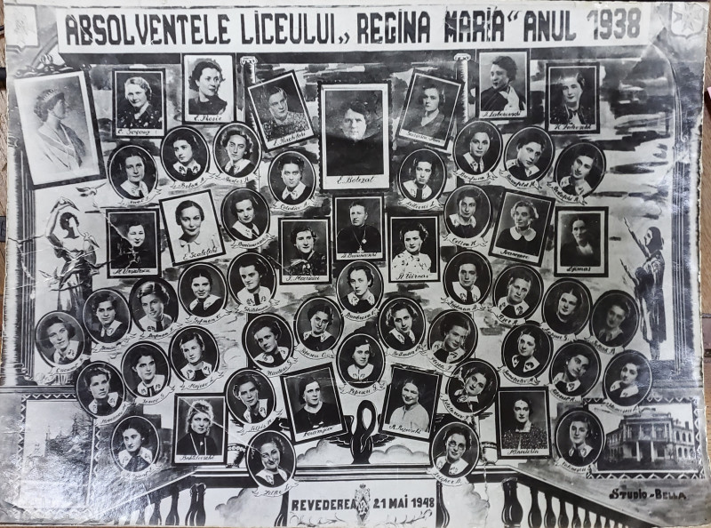 ABSOLVENTELE LICEULUI ' REGINA MARIA ' ANUL 1938 , FOTOGRAFIE DE GRUP