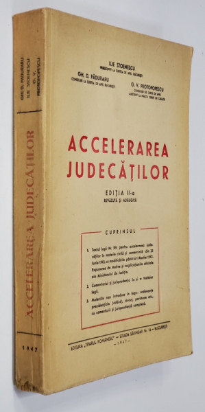 ACCELERAREA JUDECATILOR de ILIE STOENESCU ...G. V. PROTOPOPESCU , 1947