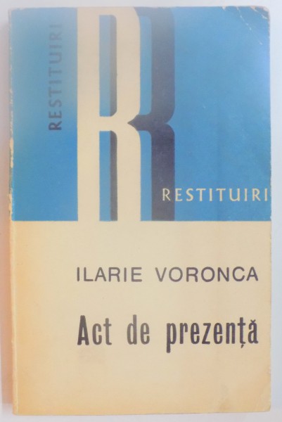 ACT DE PREZENTA de ILARIE VORONCA , 1972
