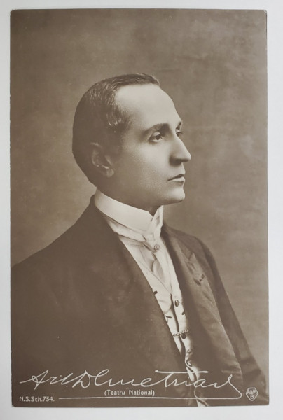 ACTORUL ARISTIDE DEMETRIADE ( 1872 -1930 ) , TEATRUL NATIONAL , FOTOGRAFIE TIP CARTE POSTALA , INTERBELICA