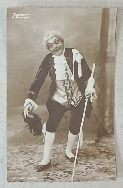 ACTORUL CIGALEA IN PIESA ' PANDURUL ' , FOTO MODERN BUC. , FORMAT CARTE POSTALA , INCEPUT DE SEC. XX