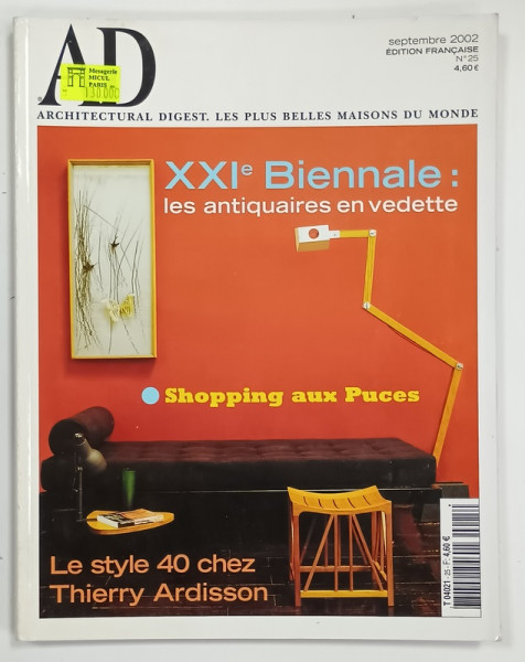 AD , ARCHITECTURAL DIGEST . ARCHITECTURE , DECORATION , ARTS . DESIGN , TEXT IN LIMBA FRANCEZA , SEPTEMBRE 2002