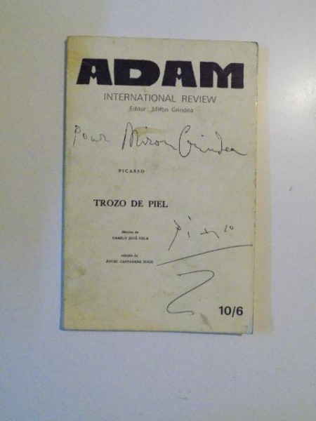 ADAM , INTERNATIONAL REVIEW , EDITOR MIRON GRINDEA , PICASSO , TROZO DE PIEL , 1967