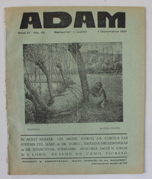 ADAM , REVISTA , redactor I. LUDO , NR. 42 ,  1931