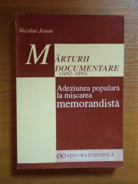 ADEZIUNEA POPULARA LA MISCAREA MEMORANDISTA de NICOLAE JOSAN , 1996