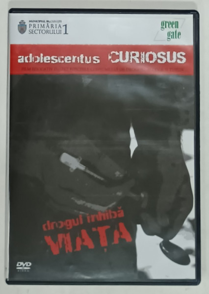 ADOLESCENTUS CURIOSUS , FILM EDUCATIV DESPRE EFECTELE CONSUMULUI DE DROGURI , DVD , ANII '2000 ,