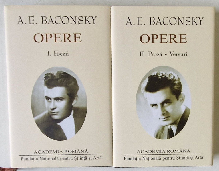 A.E. BACONSKY , OPERE , VOLUMELE I - II , EDITIE DE LUX PE HARTIE DE BIBLIE