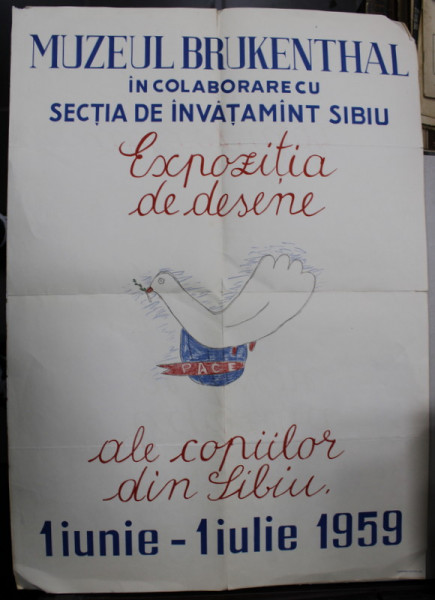 AFIS , MUZEUL BRUCKENTHAL , EXPOZITIA DE DESENE ALE COPIILOR DIN SIBIU , 1 IUNIE - 1 IULIE , 1959