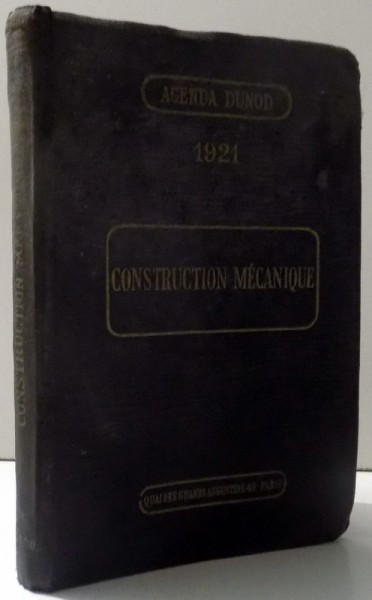 AGENDA DUNOD -CONSTRUCTION MECANIQUE par J. IZART , 1921