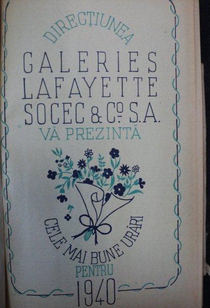 AGENDA GALERIES LAFAYETTE  PENTRU 1940