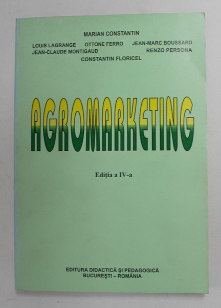 AGROMARKETING de MARIAN CONSTANTIN ...CONSTANTIN FLORICEL , 1999