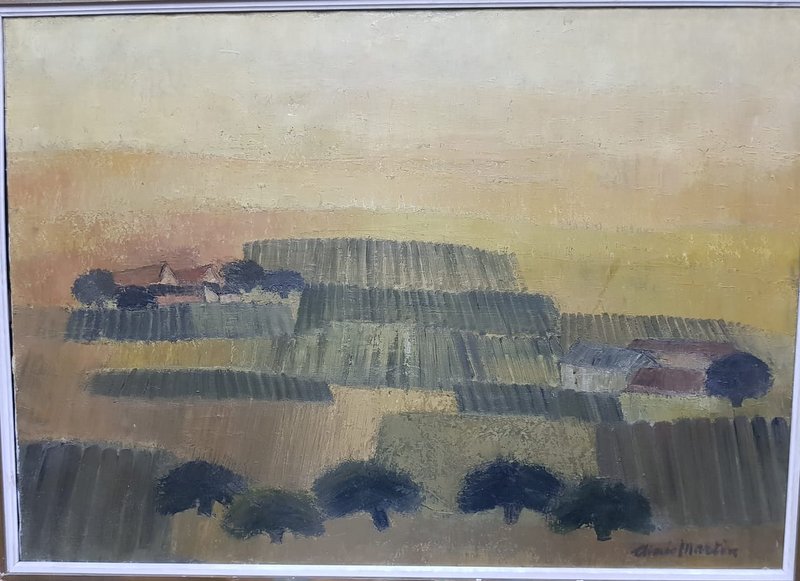 AIMEE MARTIN (1899-1995) PEISAJ CU VITA DE VIE IN TOURAINE