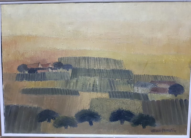 AIMEE MARTIN (1899-1995) PEISAJ CU VITA DE VIE IN TOURAINE