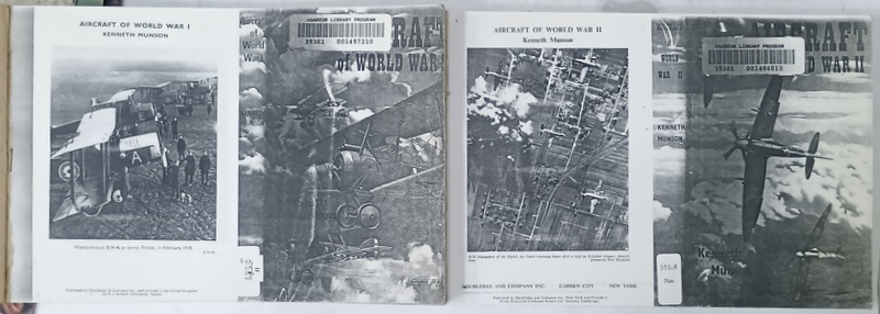 AIRCRAFT OF WORLD WAR I and WORLD WAR II by KENNETH  MUNSON , 1968, EXEMPLAR  XEROXAT *