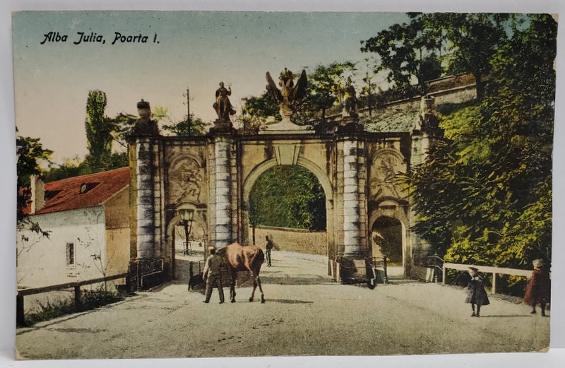 ALBA IULIA , POARTA I , CARTE POSTALA ILUSTRATA , INTERBELICA
