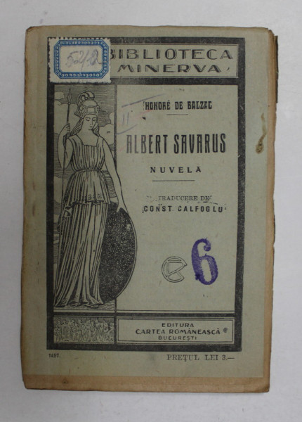 ALBERT SAVARUS , NUVELA de HONORE DE BALZAC , EDITIE INTERBELICA