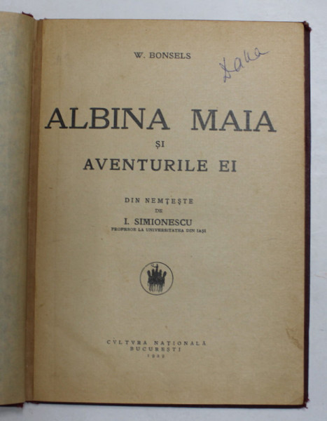 ALBINA MAIA SI AVENTURILE EI de W. BONSELS , 1929