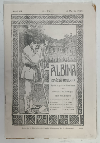 ALBINA , REVISTA POPULARA , APARE IN FIECARE DUMINICA , NR. 23 ,  8 MARTIE ,  1909