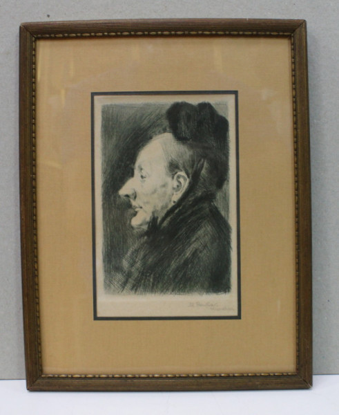 ALEXANDRU HENTIA ( 1878 - 1925 ) , PORTRET DE BATRANA