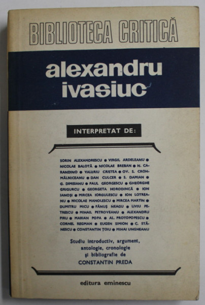 ALEXANDRU IVASIUC interpretat de SORIN ALEXANDRESCU ,.. ION IANOS ,.. MIHAI UNGUREANU , 1980