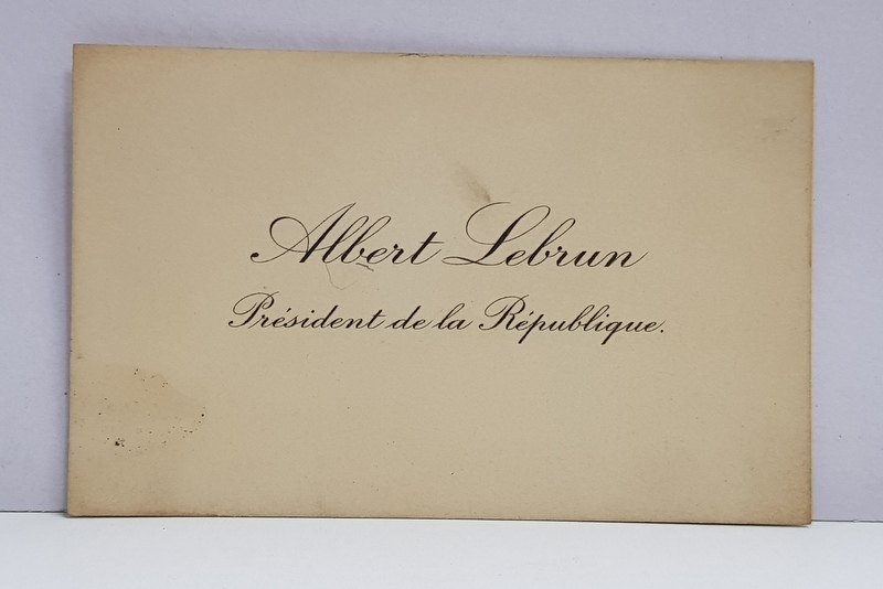 ALFRED LEBRUN , PRESEDINTE AL FRANTEI 1932 - 1940 , CARTE DE VIZITA