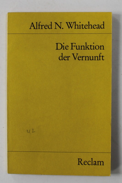 ALFRED N. WHITEHEAD - DIE FUNKTION DER VERNUNFT , 1974