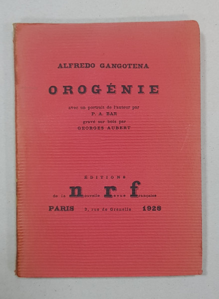 ALFREDO GANGOTENA, OROGENIE - PARIS, 1928