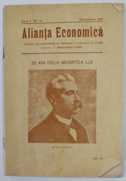 ALIANTA ECONOMICA , TRIBUNA NEOCOOPERATISTA .., ANUL I , NR. 12 , DECEMBRIE , 1937