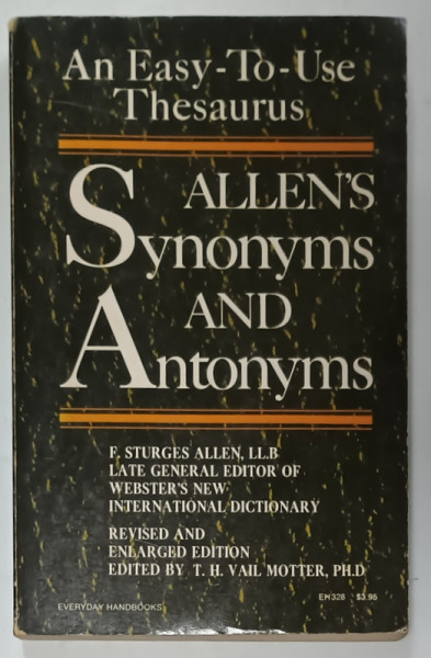 ALLEN 'S SYNONYMS AND ANTONYMS par F. STURGES ALLEN , 1972