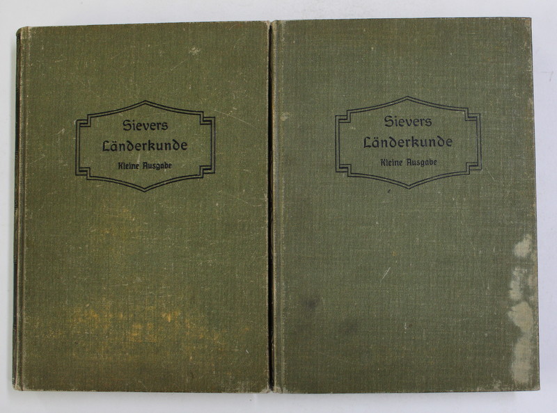 ALLGEMEINE LANDERKUNDE , KLEINE AUSGABE von WILHELM SIEVERS , VOLUMELE I - II , 1907 , TEXT CU CARACTERE GOTICE