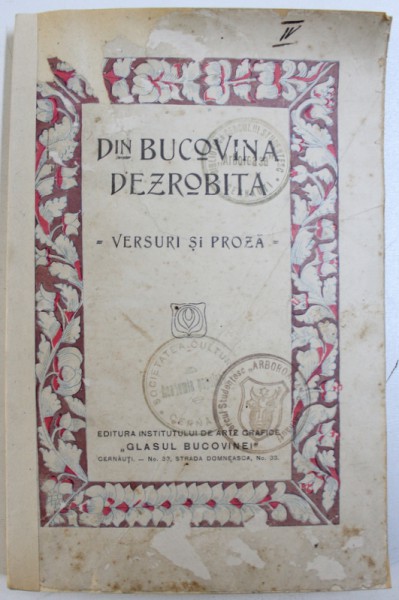 ALMANACHUL ZIARULUI GLASUL BUCOVINEI PE ANUL 1920 ,CERNAUTI 1920