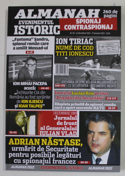 ALMANAH 2022 , EVENIMENTUL ISTORIC , NUMARUL 58 , DECEMBRIE 2022 - IANUARIE 2023