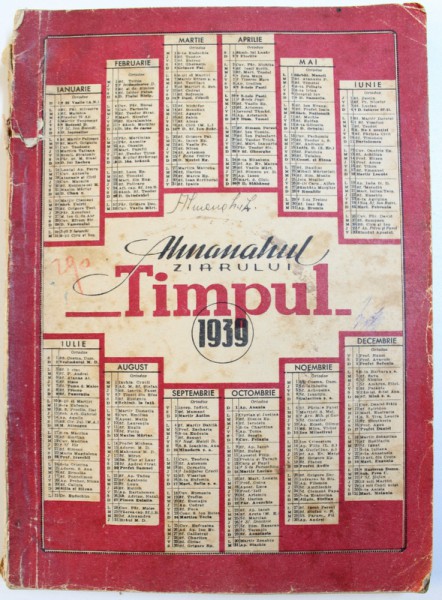 Almanahul Ziarului Timpul,  Bucureşti, 1939