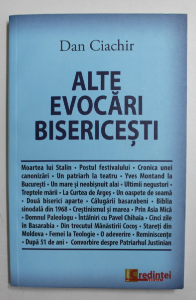 ALTE EVOCARI BISERICESTI de DAN CIACHIR , 2019