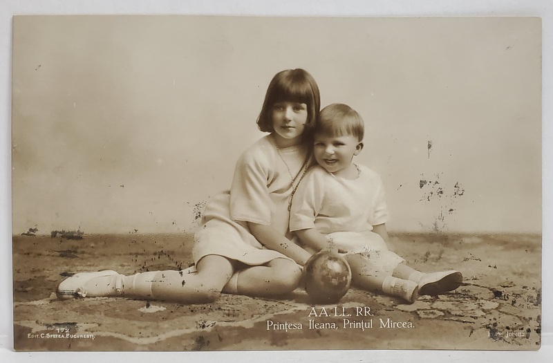 ALTETELE LOR REGALE PRINTESA ILEANA si PRINTUL MIRCEA , COPII , FOTO JULIETTA , 1915
