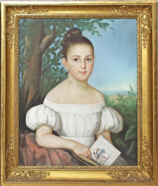 Amalie von Klock, Portret, Biedermeier, cca 1840