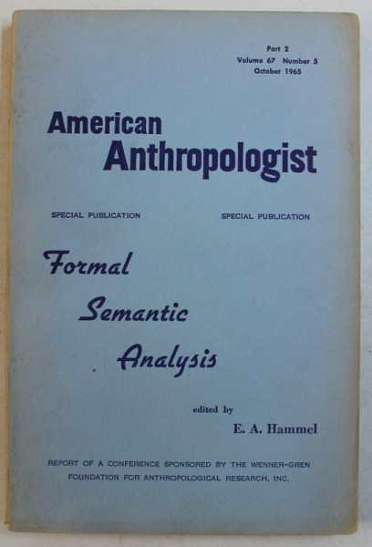 AMERICAN ANTHROPOLOGIST , VOLUME 67 , PART. 2 , NUMBER 5 , OCTOBER 1965