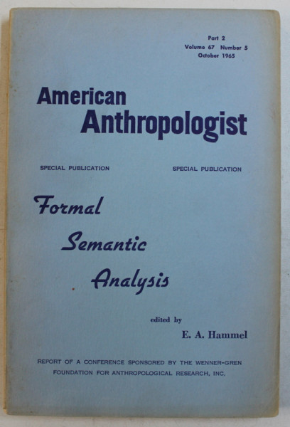 AMERICAN ANTHROPOLOGIST , VOLUME 67 , PART. 2 , NUMBER 5 , OCTOBER 1965