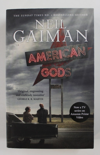 AMERICAN GODS by NEIL GAIMAN , 2017 , LIPSA O PARTE DIN PAGINA DE TITLU *